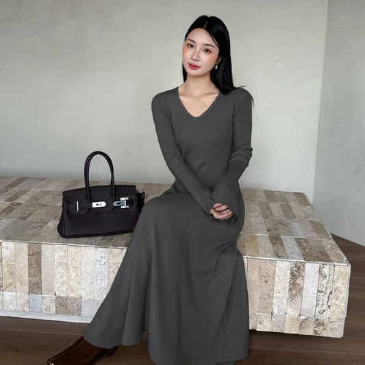 【dress】タイトニットワンピース Q7049