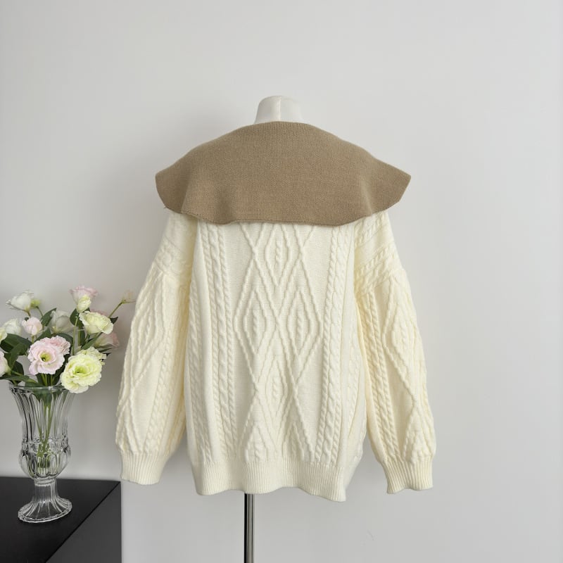 【tops】ドールカラーニットセーター　M27792