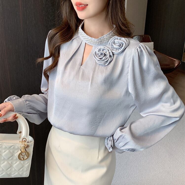 【tops】立体フラワーシャツトップス　M28972
