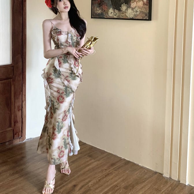 【dress】花柄キャミワンピース　M24447