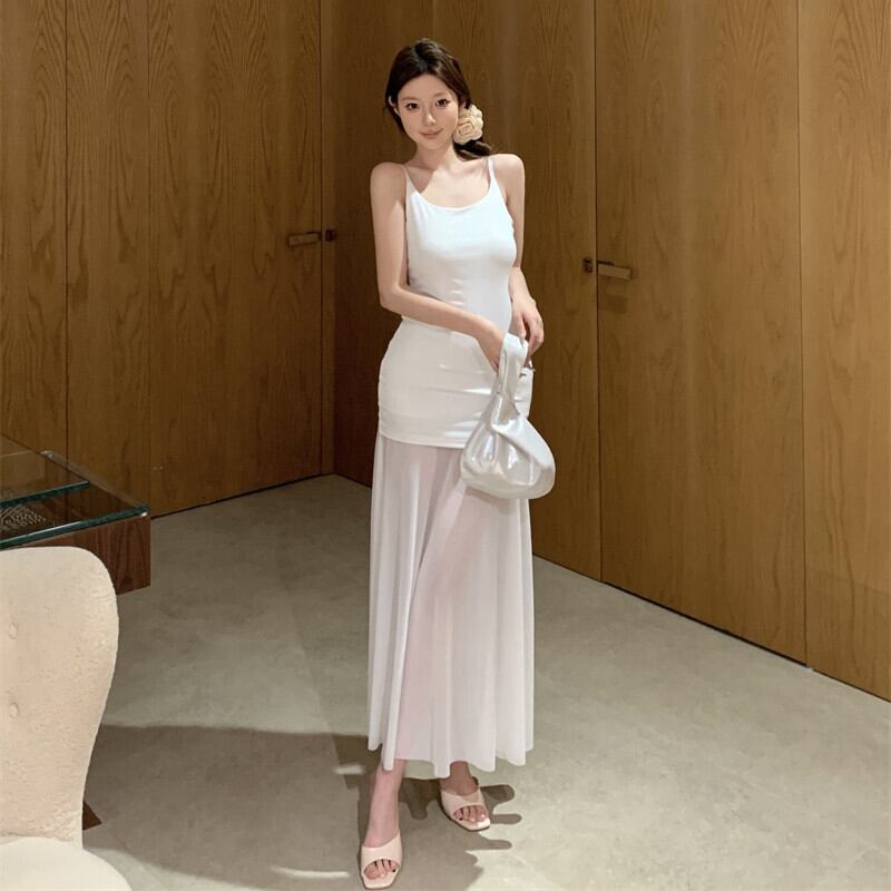 【dress】チュールコンビキャミワンピース　M29737