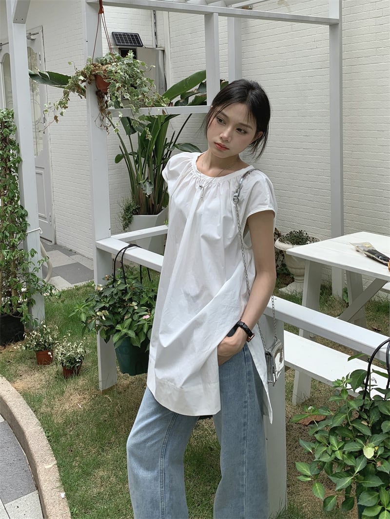 【tops】ノースリーブシャツトップス　M25114