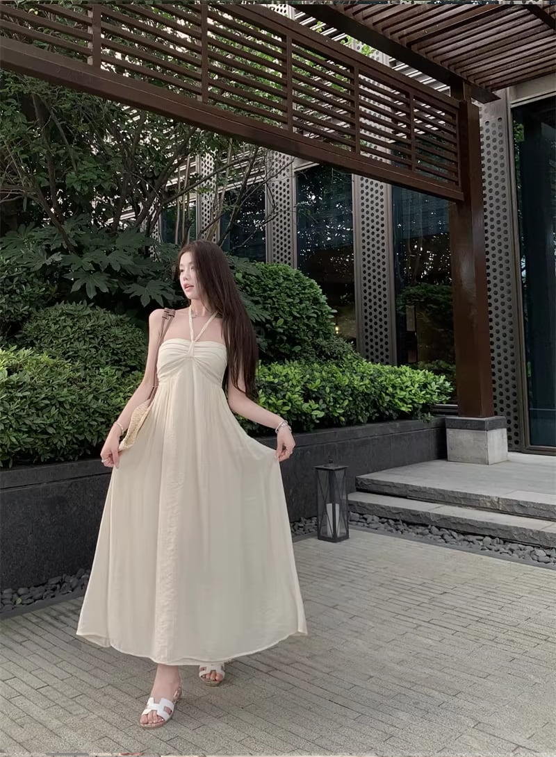 【dress】ホルターネックロングワンピース Q8270