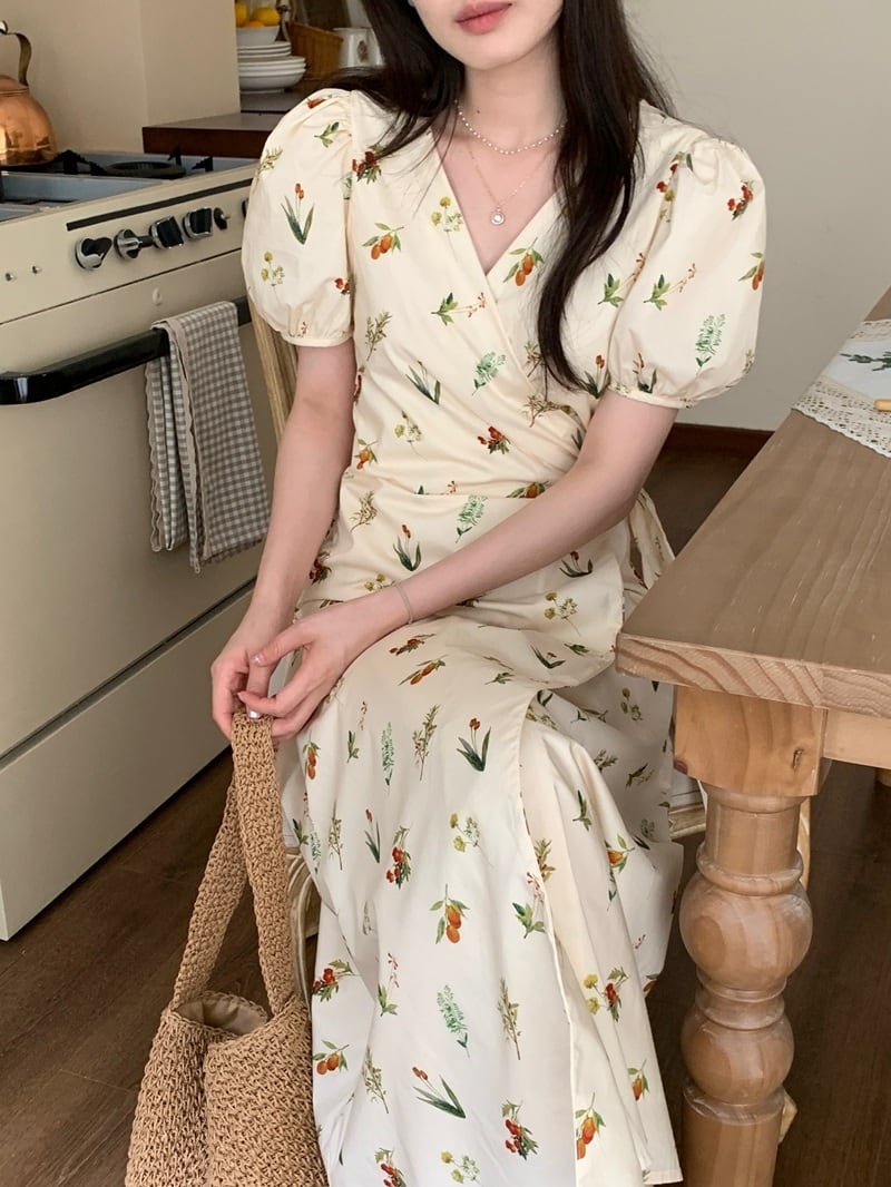 【dress】花柄ワンピース　M25191