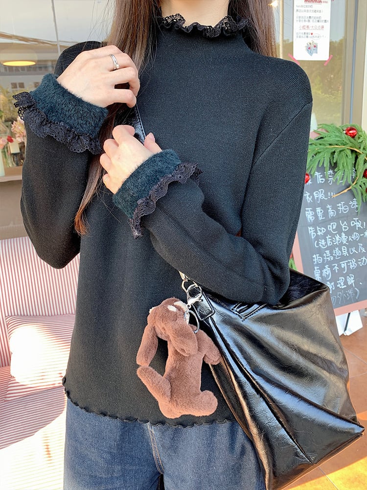 【tops】裹起毛ドッキングトップス　M28639