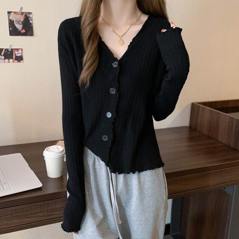 【outer】Vネックニットカーデ　M18883