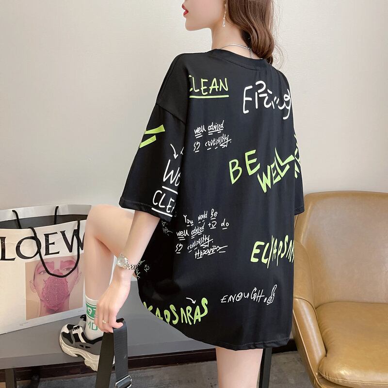 【tops】オシャレ度満点〜夏新作2色ラウンドネック半袖動物柄配色カジュアル大きいサイズ着回しＴシャツF2418