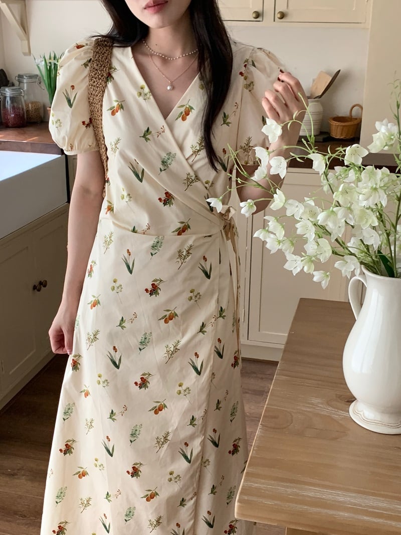 【dress】花柄ワンピース　M25191
