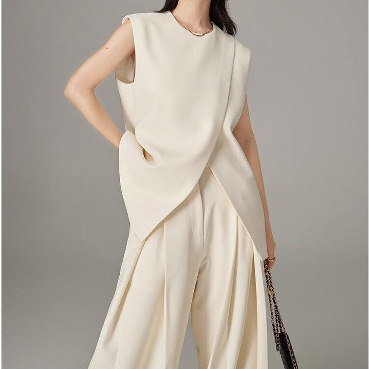 【set】スーツベスト+ギャザーガウチョパンツ２点セットG21397