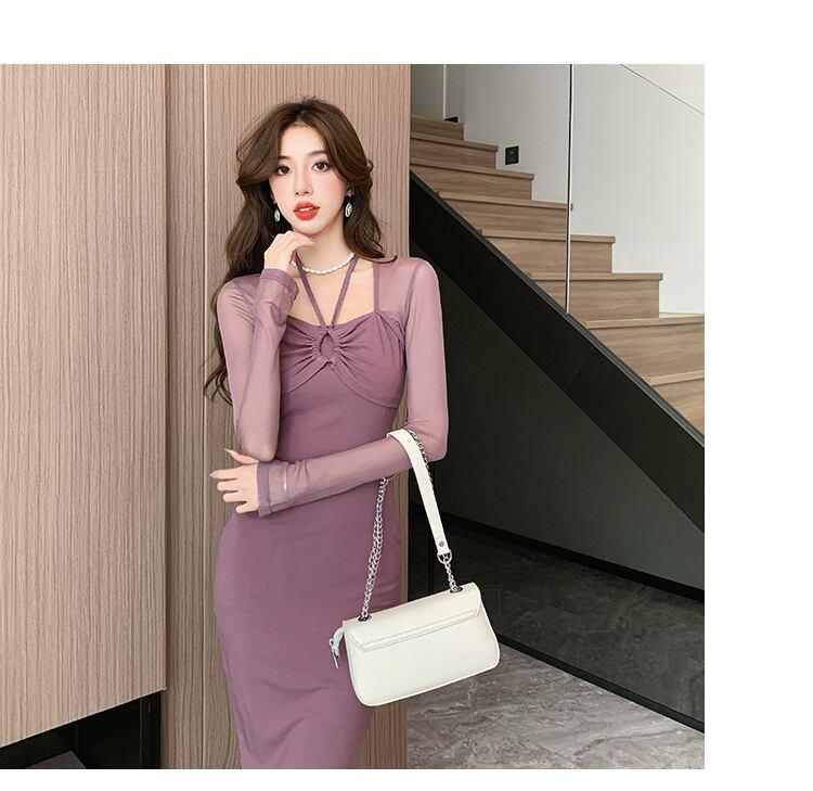 【dress】チュールコンビワンピース　M29493