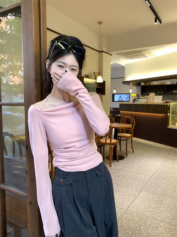 【tops】ボートネック長袖Tシャツ　M29631