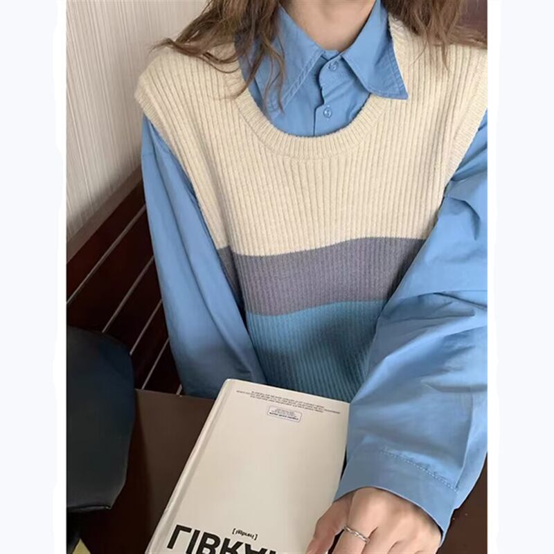 【tops】クルーネックニットベスト　M18830
