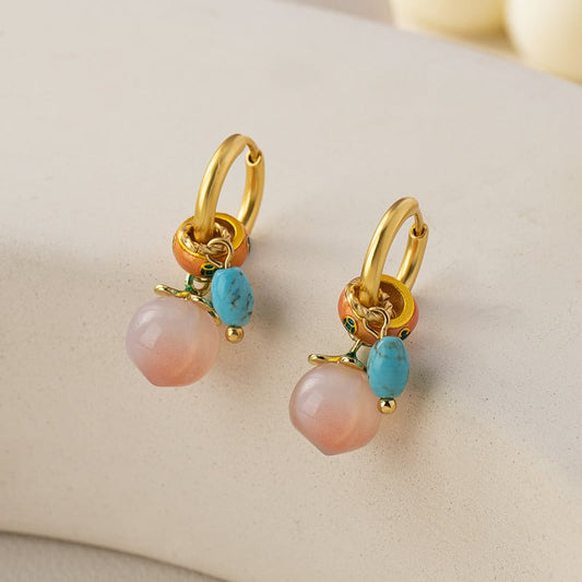 【小物】海旅行桃子ピアスアクセサリーF7238