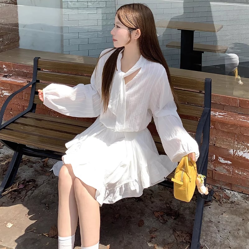 【dress】イレヘムフレアワンピース Q8095