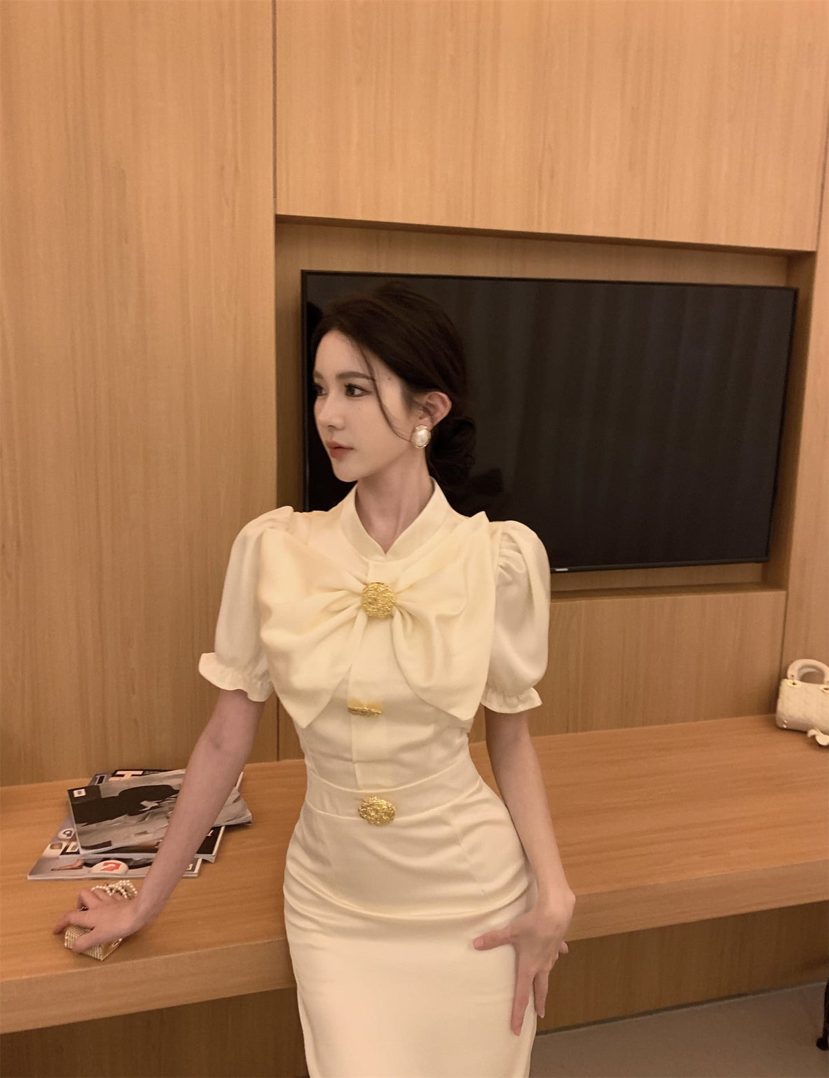【dress】リボン付きワンピース　M25203