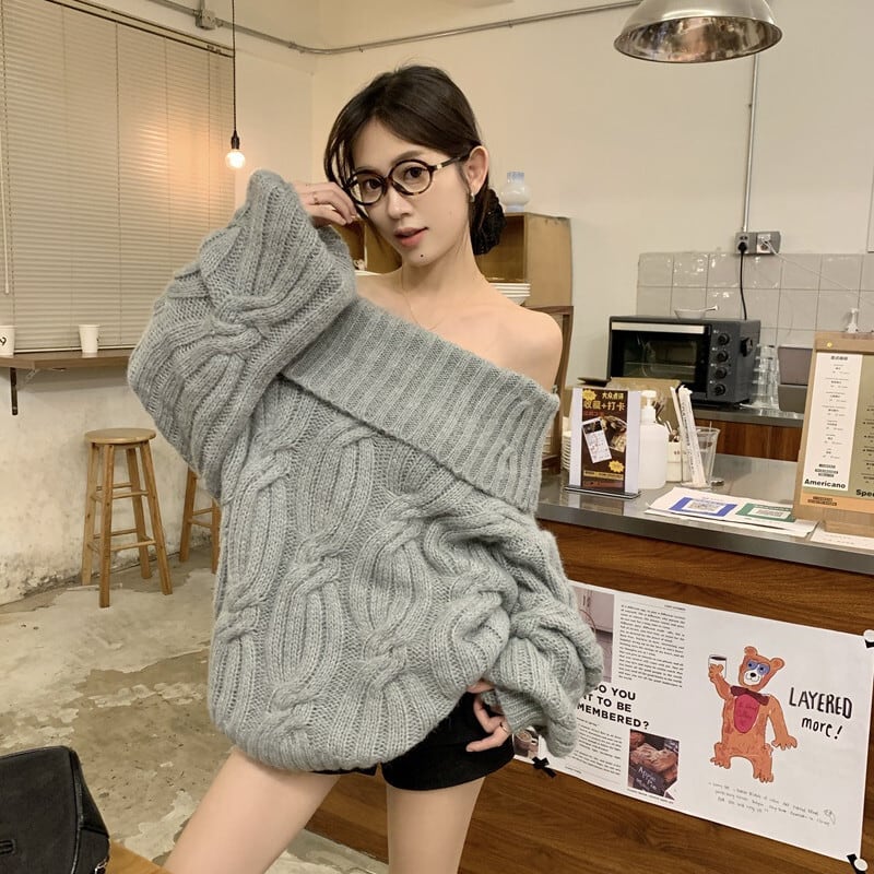 【tops】ボートネックニットセーター　M27457