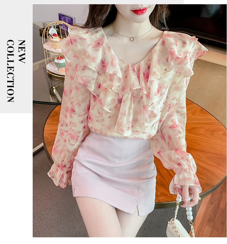 【tops】花柄シャツトップス　M18479