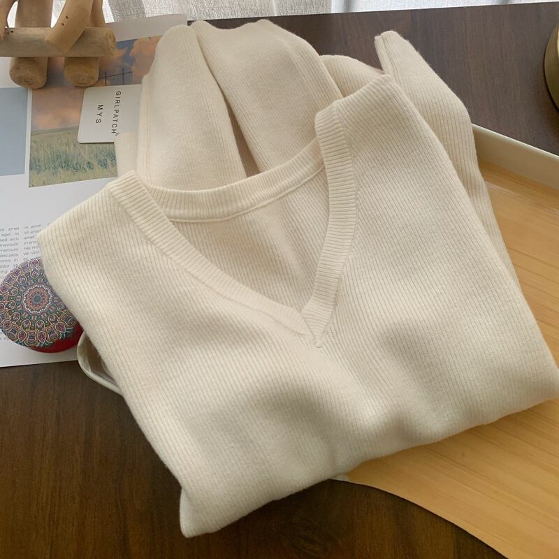 【tops】Vネックニットトップス　M28339