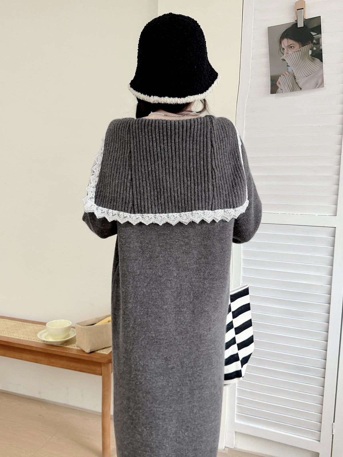 【dress】セーラーカラーニットワンピース Q7770