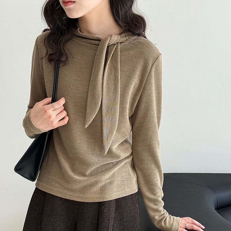 【tops】スカーフカラーブラウス Q7088