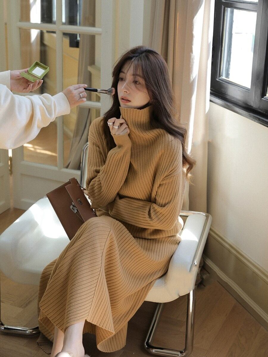 【set】イレギュラースカート×ニットトップスセット　N2007