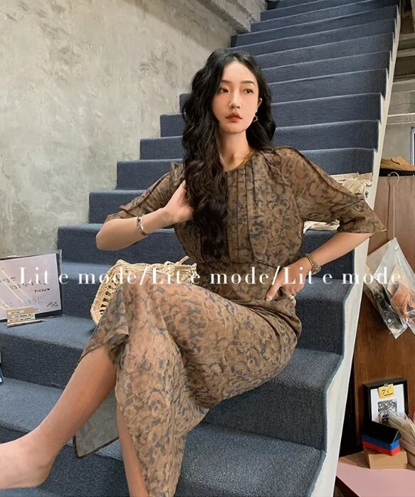 【dress】シンプルプリントワンピース G21094