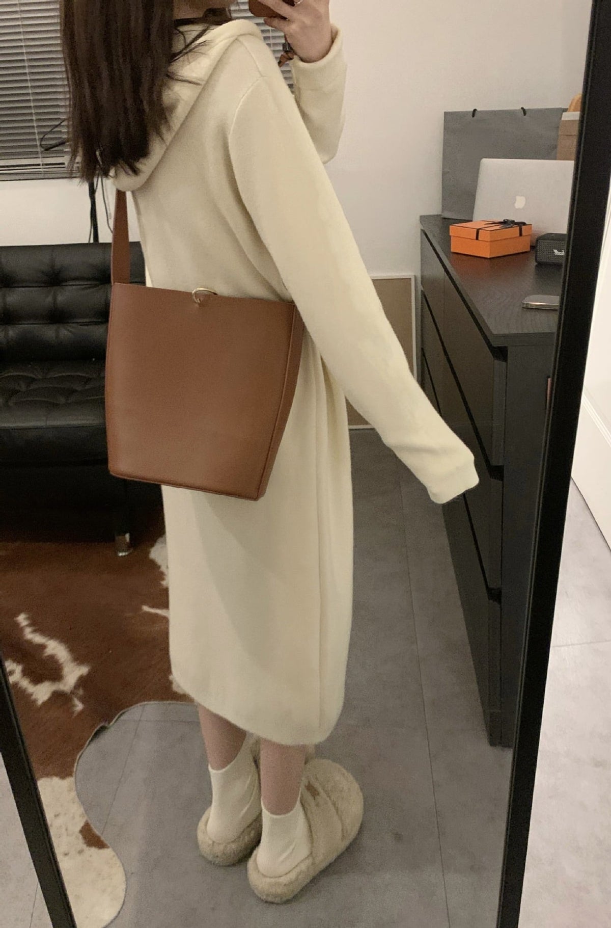 【dress】フード付きニットワンピース　M27246