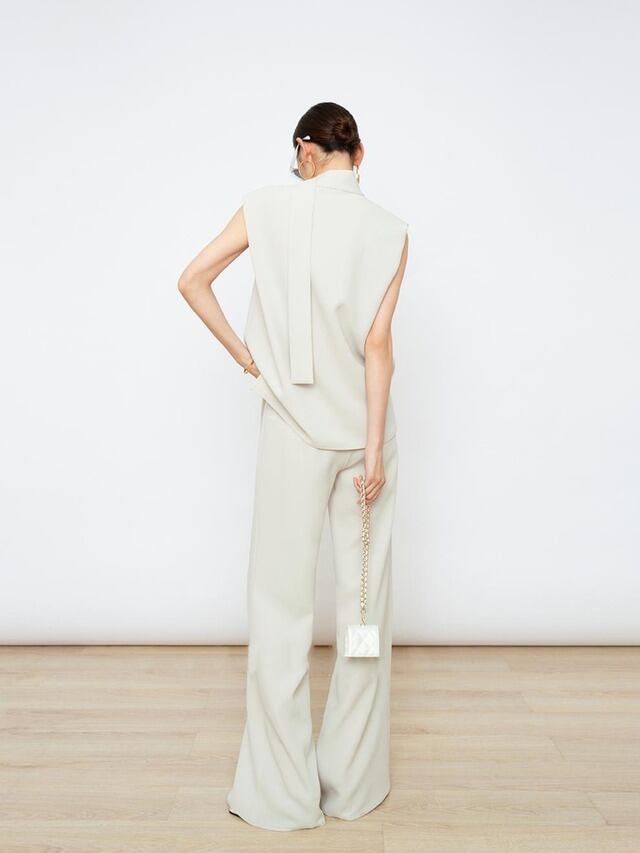 【set】ノースリーブタンクトップ+ガウチョパンツセットアップF7319