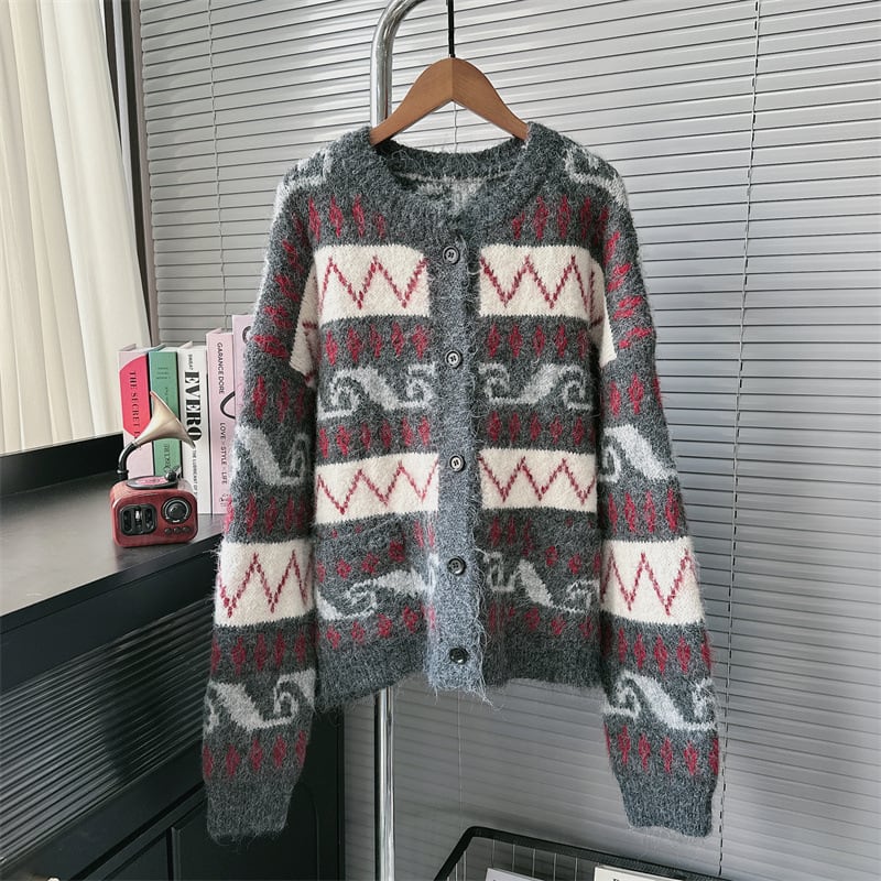 【outer】クルーネックニットカーデ　M28284