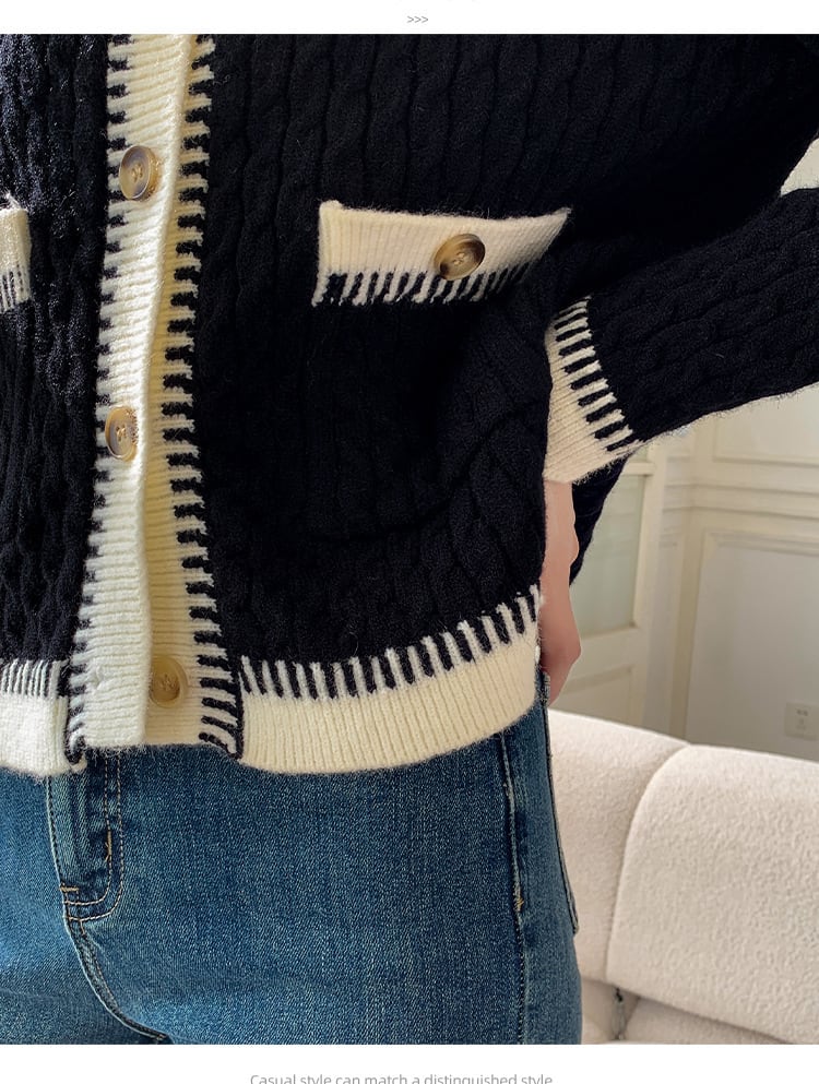 【outer】クルーネックニットカーデ　M27287