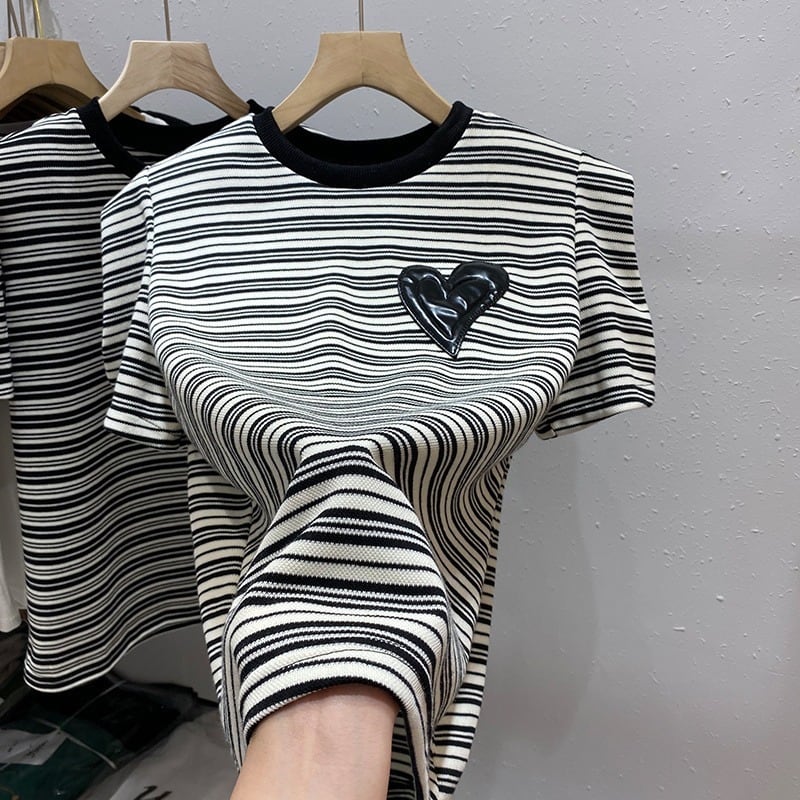 【tops】ストライプ柄TシャツG21369