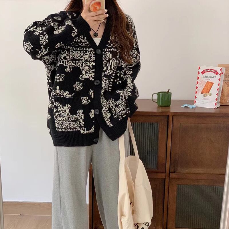 【outer】Vネックニットカーデ　M18283