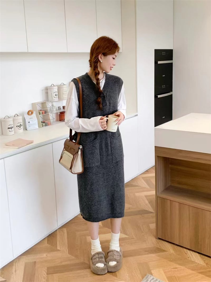【dress】ベストニットワンピース　M25918