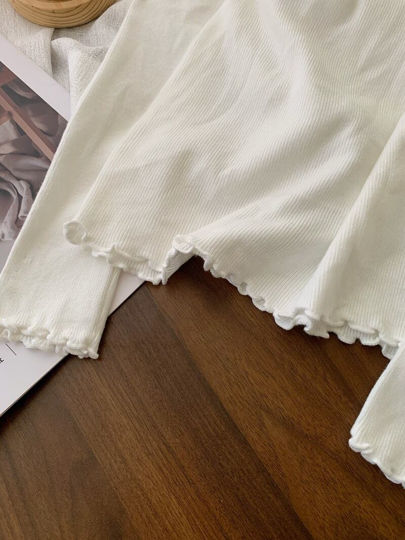 【tops】フリルニットトップス　M27210
