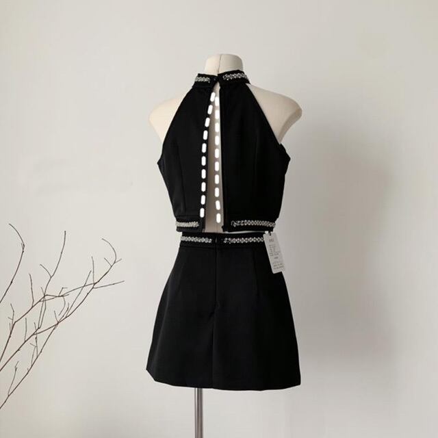 【set】ファスナーＴシャツ+スカート2点セットF7280