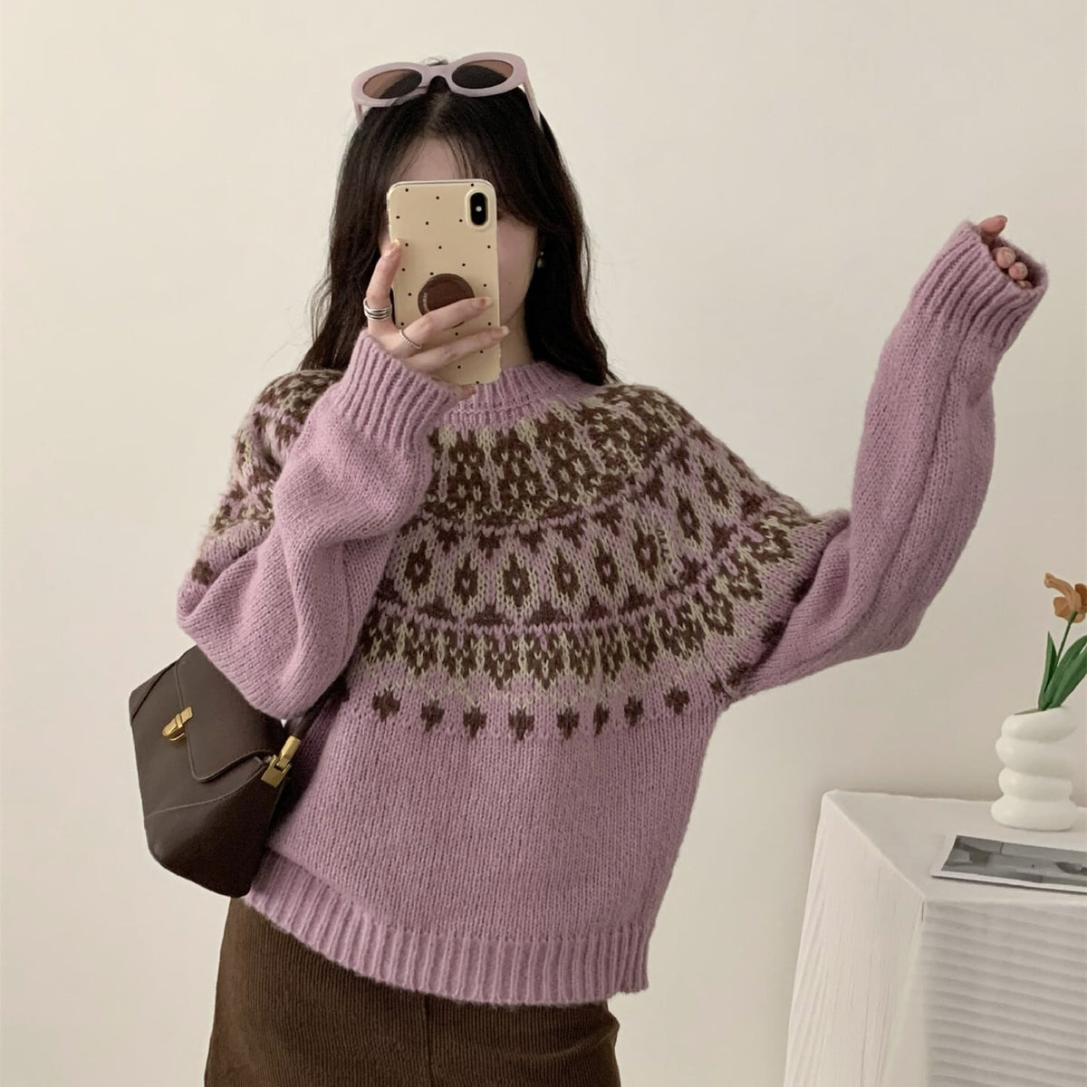 【tops】クルーネックニットセーター　M27133