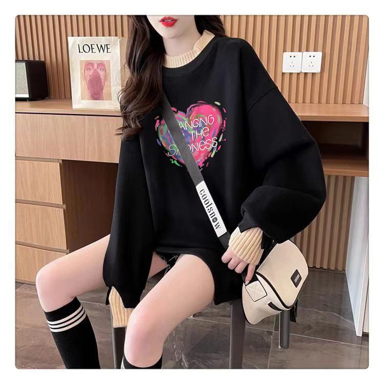 【tops】裹起毛プリントプルオーバー　M28815