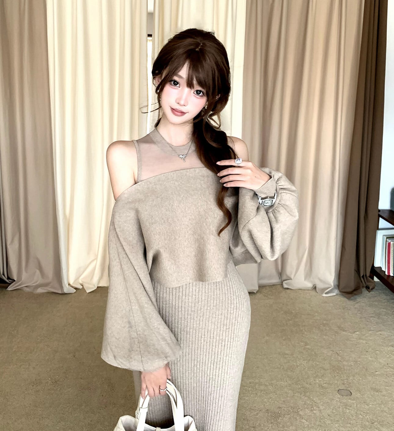 【set】4WAYシアードッキングワンピースセット N3462