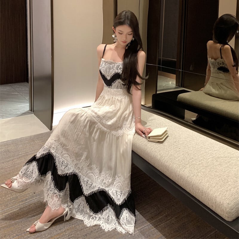 【dress】レースドッキングキャミワンピース　M31993