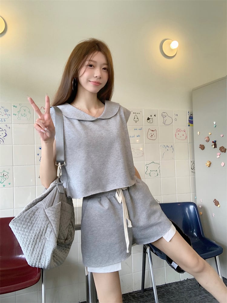 【set】Tシャツ×ショートパンツセット　M24037