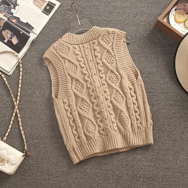 【tops】ノースリーブニットジレ　M18553