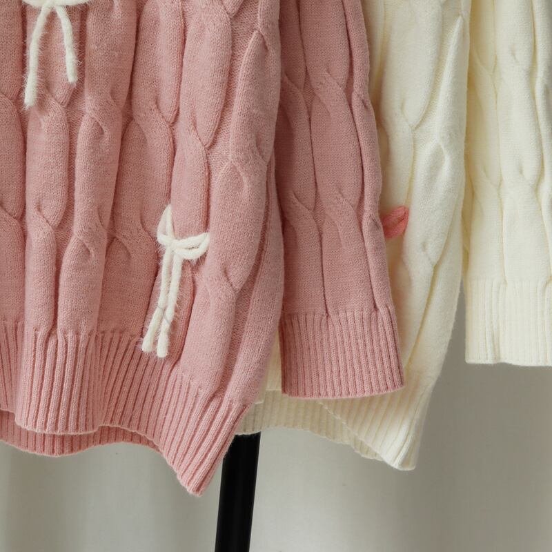 【tops】リボン付きニットセーター　M27472