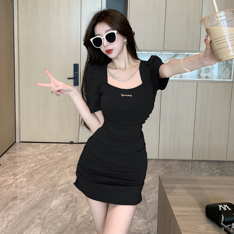 【dress】パフスリーブワンピース　M25163