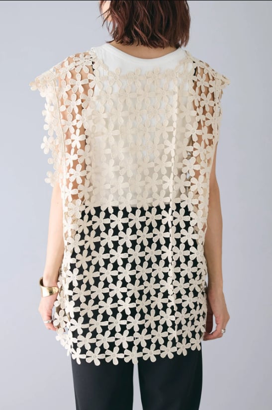 【tops】カットワークトップス　M24051