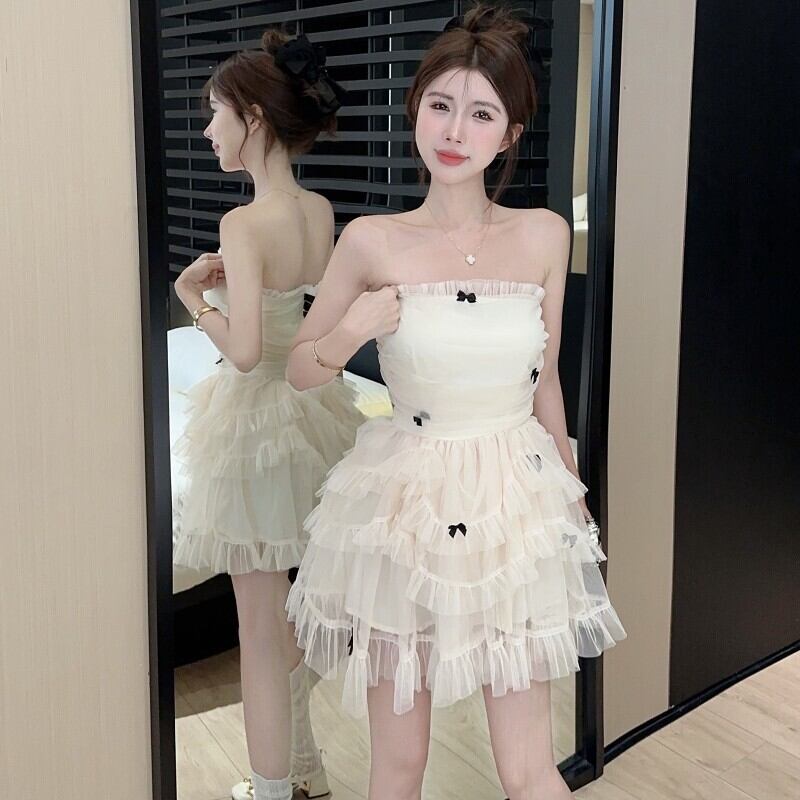 【dress】ベアトップチュールワンピース　M30151