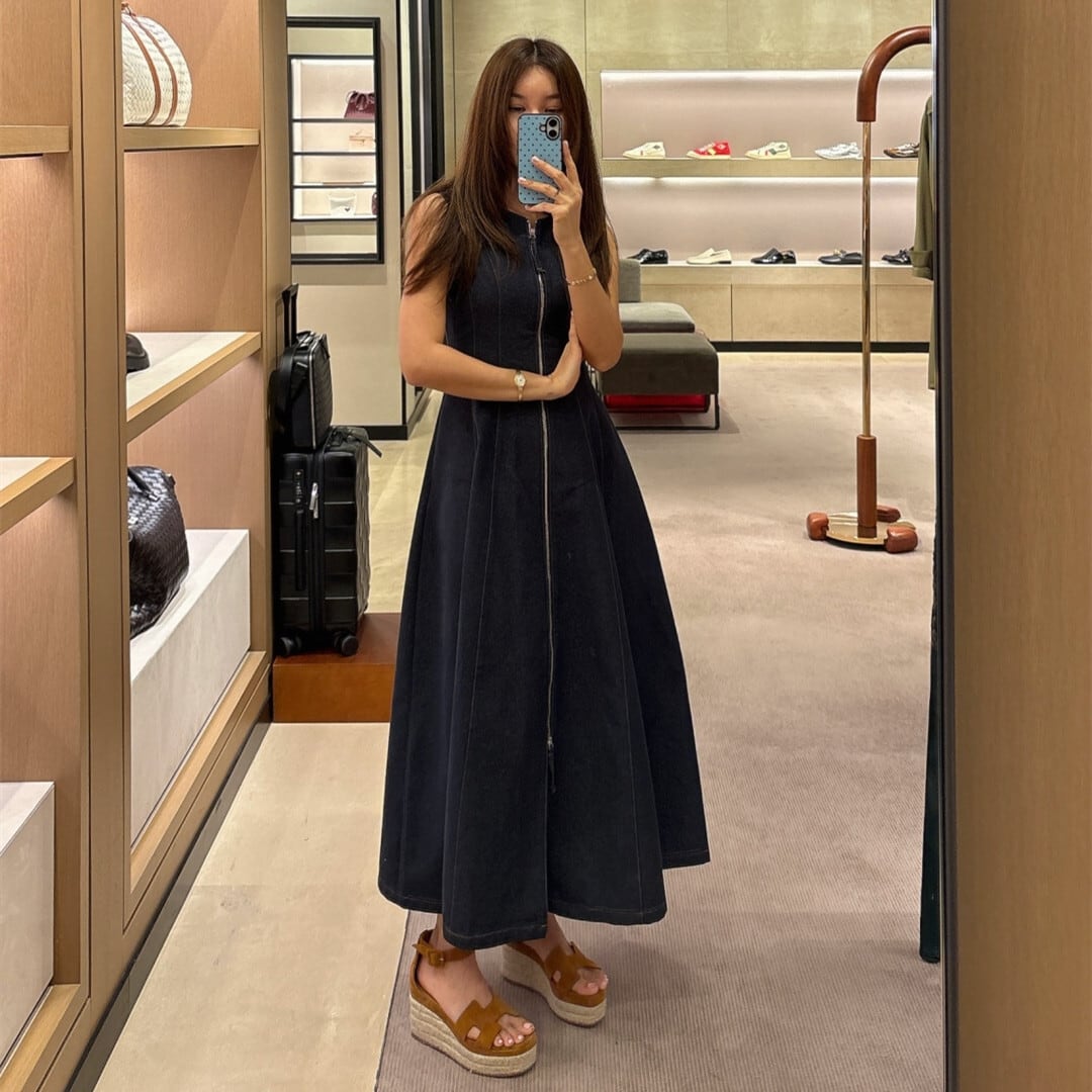 【dress】ファスナーノースリーブワンピース　M29765