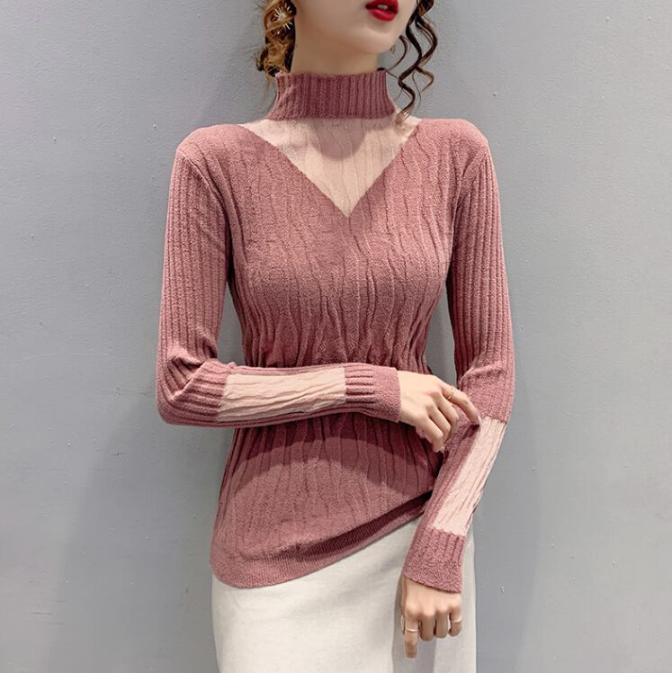 【tops】早い者勝ち!気質満点エレガントニットファッション秋冬新作長袖着痩せトップス G3477