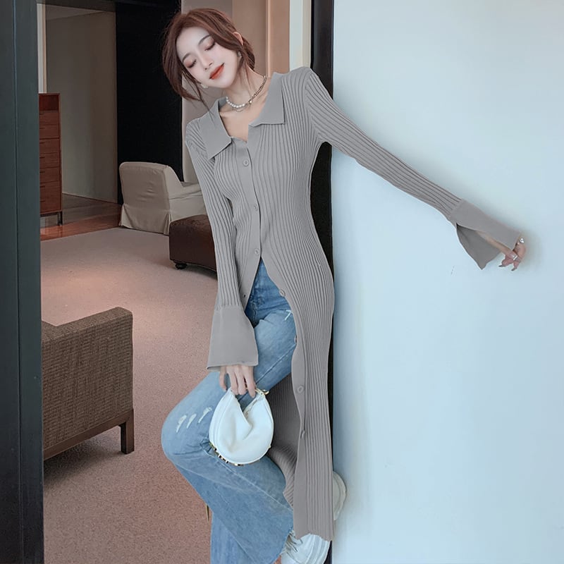 【dress】ボタンデザインニットワンピース　M28240