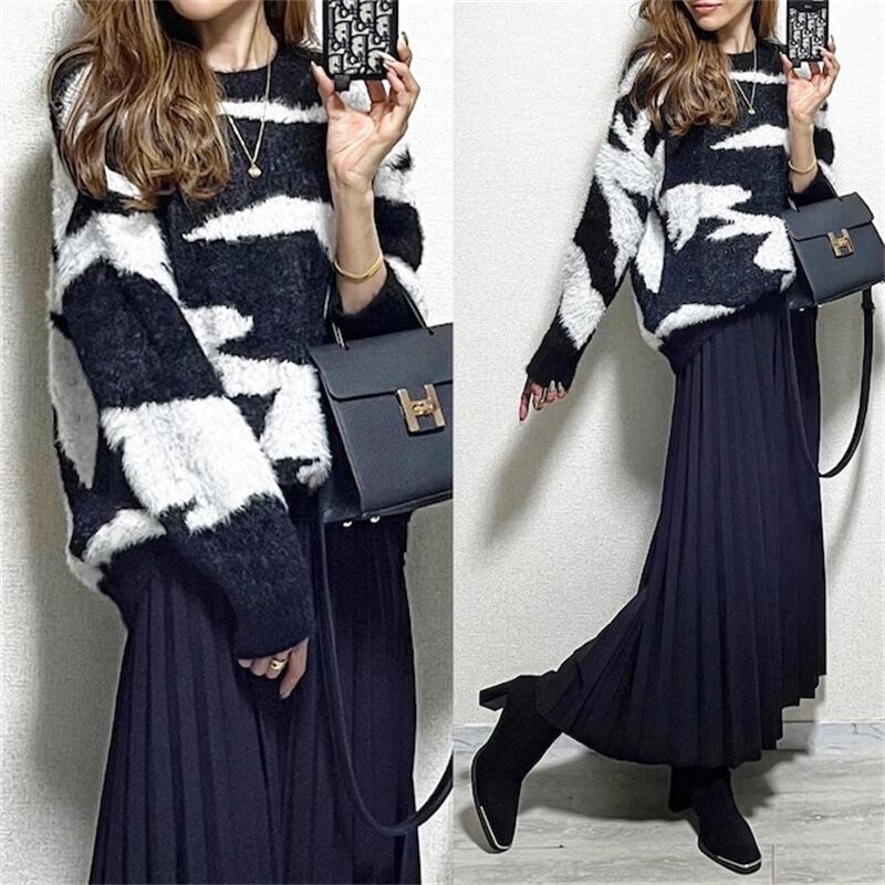 【tops】クルーネックニットセーター　M18449