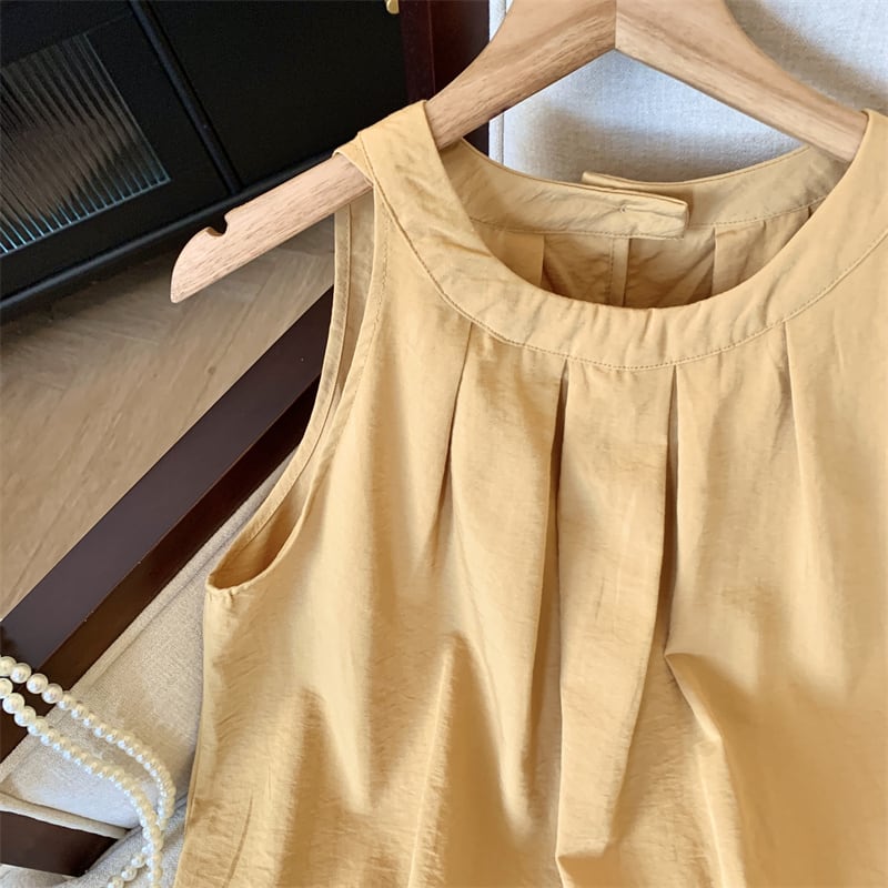 【tops】ノースリーブギャザータンクトップF7507